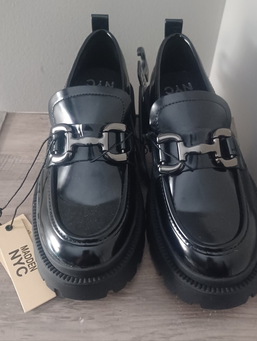 Madden Platform Loafers Block Heel Sz 7